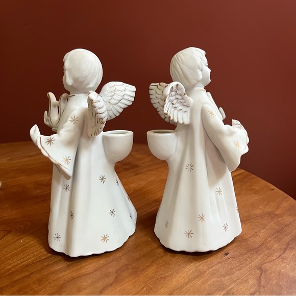 Schmid Bros Angel Harp Candleholders Set - Picture 8 of 9